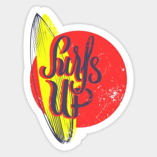 Surfs Up vintage Surfer Gift Sticker